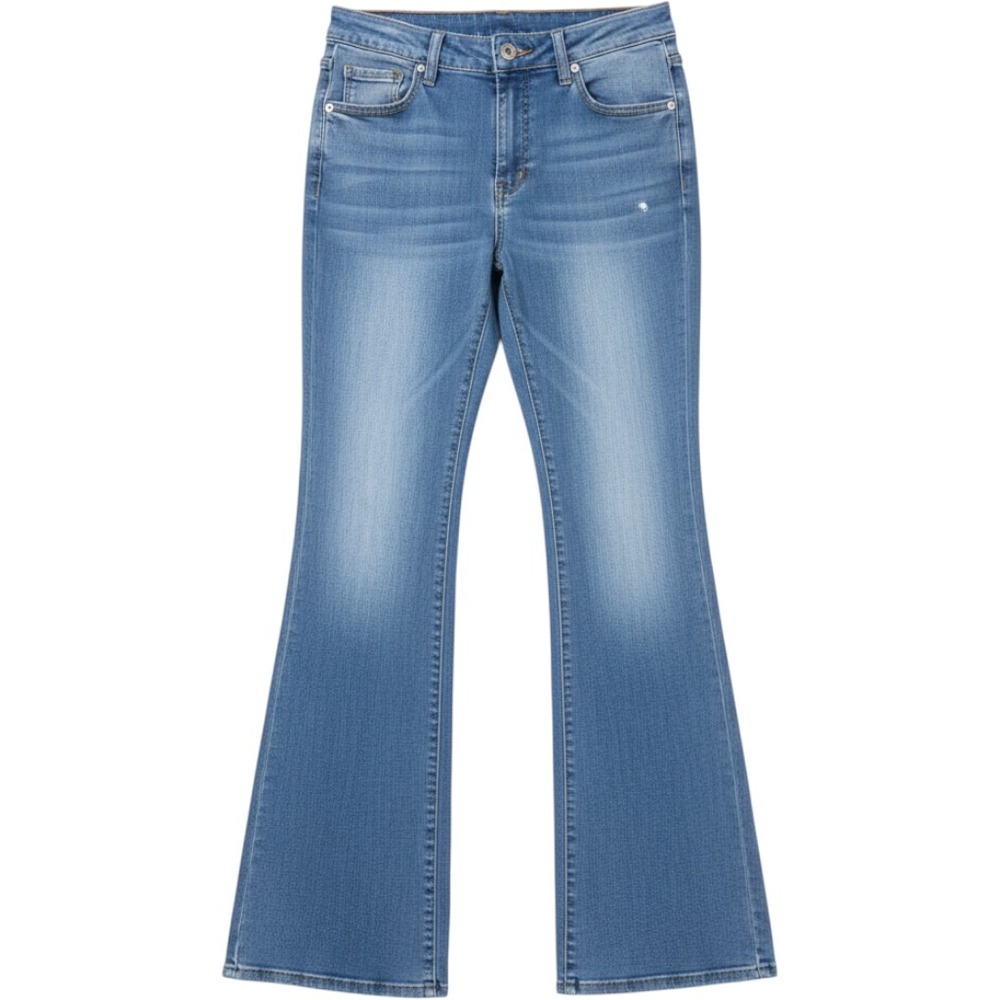 C'est Toi Black Label Womens Medium Wash Blue Flare Jeans Size 28 x 31 Y2K Boho